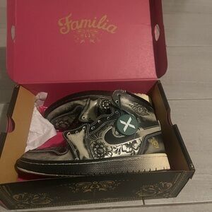 Jordan Kids Black and Silver Sneakers